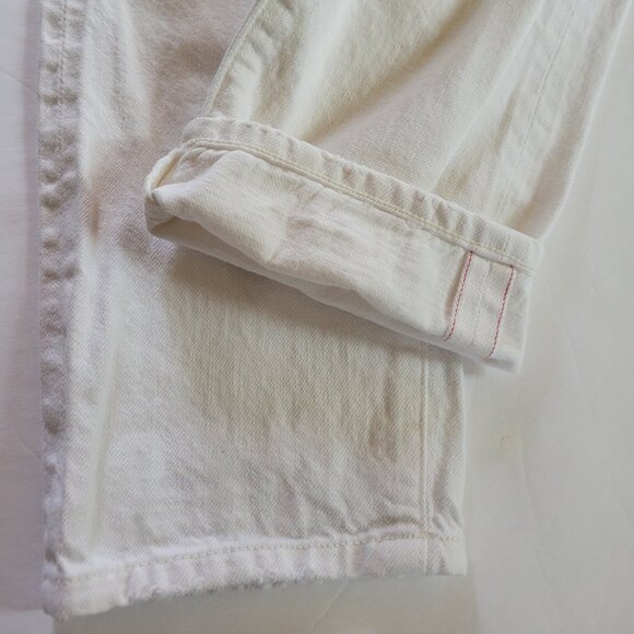 COH Liya High Rise Classic Fit Crop Jean in Distressed Selvedge White - Picture 11 of 16